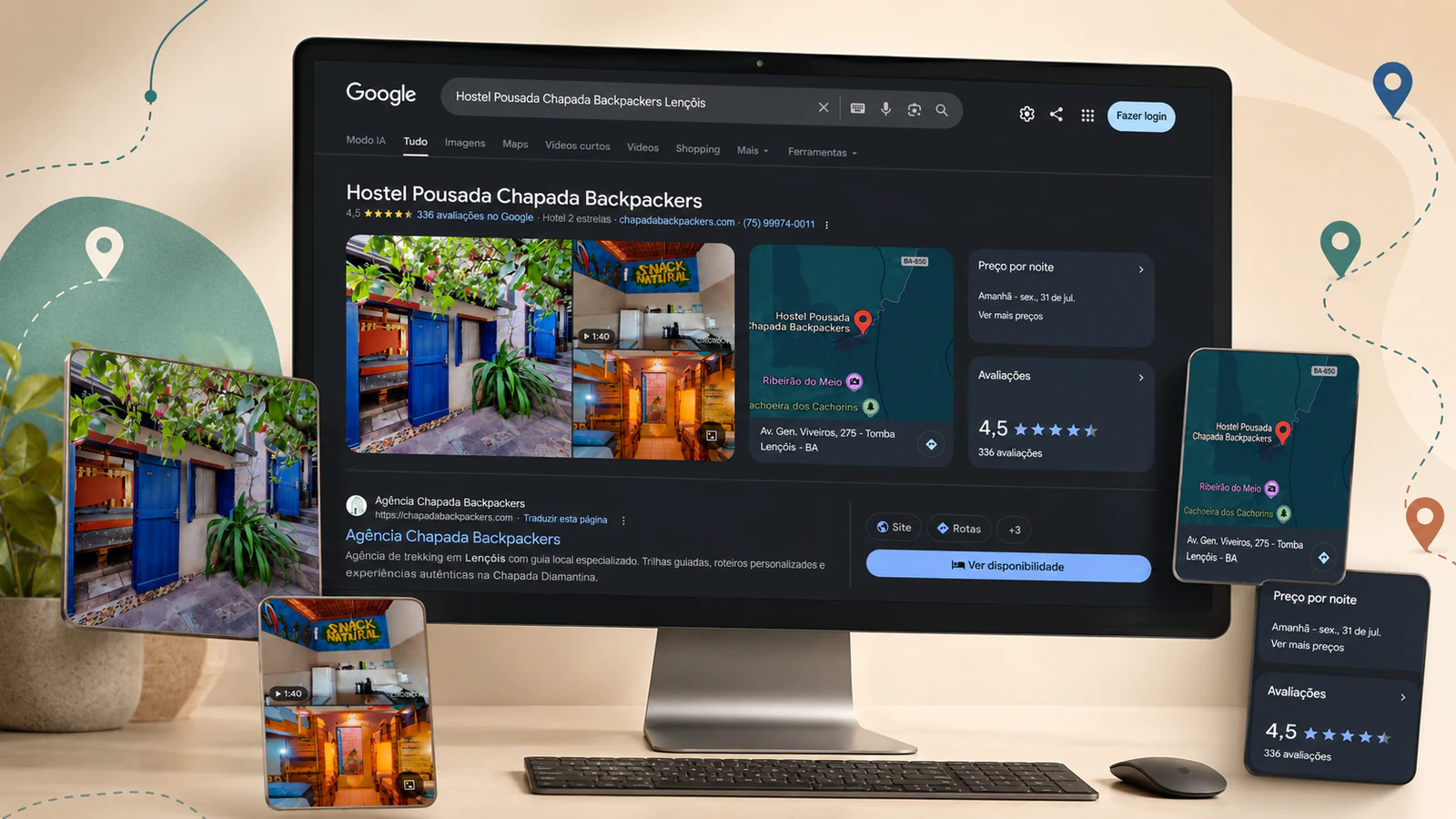 Perfil da Chapada Backpackers no Google