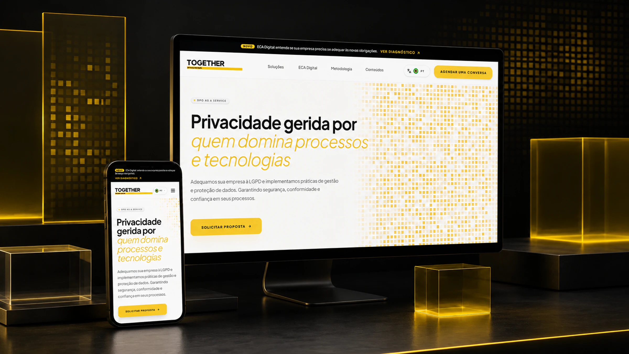 Abertura responsiva do site da Together